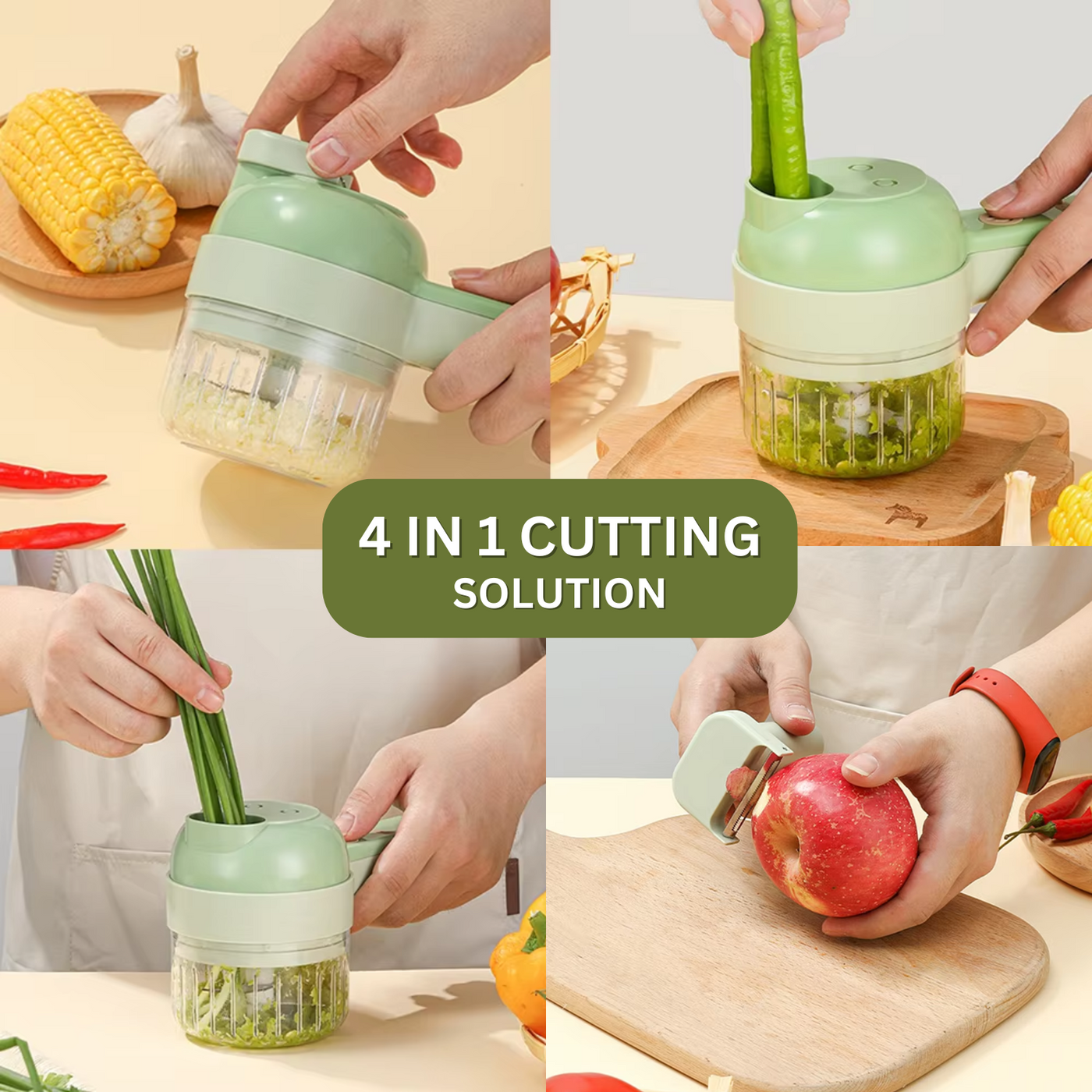 4-in-1 Wireless Portable Electric Vegetable Cutter