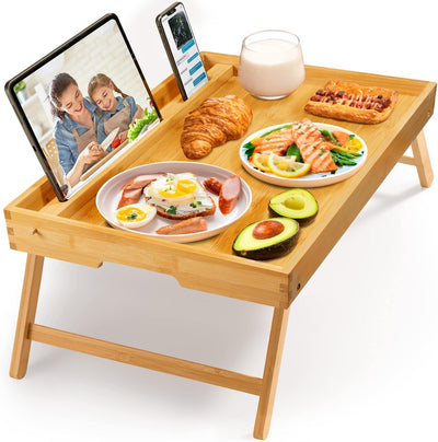 Folding Bamboo Bed Tray Table