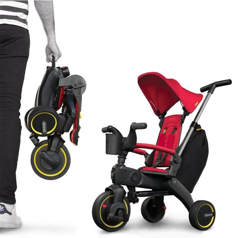 Foldable 4 in 1 Convertible Stroller for  1-6 years Kids