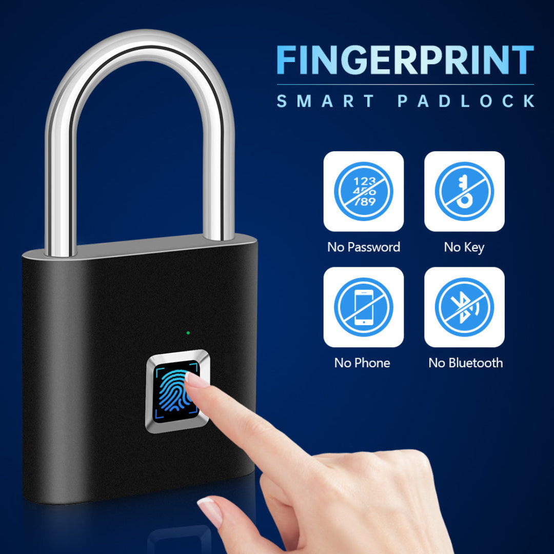 Fingerprint Padlock Smart Keyless USB Charging