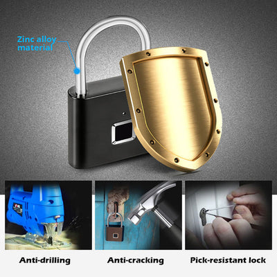 Fingerprint Padlock Smart Keyless USB Charging